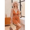 Ekouaer Womens Satin V Neck Nightgown Sleeveless Tank Sleepwear Nightdress(Caramel)