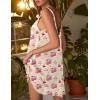 Ekouaer Womens Satin V Neck Nightgown Sleeveless Tank Sleepwear Nightdress(Cherry Teddy Bear)