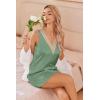 Ekouaer Womens Satin V Neck Nightgown Sleeveless Tank Sleepwear Nightdress(Ice Green)