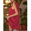 Ekouaer Womens Satin V Neck Nightgown Sleeveless Tank Sleepwear Nightdress(Red)