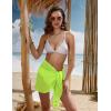 Ekouaer Women’s Short Sarongs Chiffon Cover Ups Sheer Bikini Wraps for Swimwear S-3XL(Fluorescent Green)