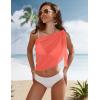 Ekouaer Women’s Short Sarongs Chiffon Cover Ups Sheer Bikini Wraps for Swimwear S-3XL(Fluorescent Orange)