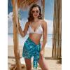 Ekouaer Women’s Short Sarongs Chiffon Cover Ups Sheer Bikini Wraps for Swimwear S-3XL(Green Water Ripples)