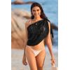 Ekouaer Women’s Short Sarongs Chiffon Cover Ups Sheer Bikini Wraps for Swimwear S-3XL(Lace-black)