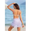 Ekouaer Women’s Short Sarongs Chiffon Cover Ups Sheer Bikini Wraps for Swimwear S-3XL(Lace-lilac)