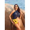 Ekouaer Women’s Short Sarongs Chiffon Cover Ups Sheer Bikini Wraps for Swimwear S-3XL(Lace-navy Blue)