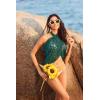 Ekouaer Women’s Short Sarongs Chiffon Cover Ups Sheer Bikini Wraps for Swimwear S-3XL(Lace-peacock Green)