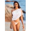 Ekouaer Women’s Short Sarongs Chiffon Cover Ups Sheer Bikini Wraps for Swimwear S-3XL(Lace-white)