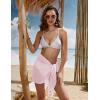 Ekouaer Women’s Short Sarongs Chiffon Cover Ups Sheer Bikini Wraps for Swimwear S-3XL(Peach Pink)