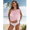 Ekouaer Women’s Short Sarongs Chiffon Cover Ups Sheer Bikini Wraps for Swimwear S-3XL(Peach Pink)
