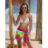 Ekouaer Women’s Short Sarongs Chiffon Cover Ups Sheer Bikini Wraps for Swimwear S-3XL(Rainbow Tie Dye)