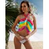Ekouaer Women’s Short Sarongs Chiffon Cover Ups Sheer Bikini Wraps for Swimwear S-3XL(Rainbow Tie Dye)