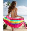Ekouaer Women’s Short Sarongs Chiffon Cover Ups Sheer Bikini Wraps for Swimwear S-3XL(Rainbow Tie Dye)