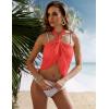 Ekouaer Women’s Short Sarongs Chiffon Cover Ups Sheer Bikini Wraps for Swimwear S-3XL(Red)