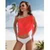 Ekouaer Women’s Short Sarongs Chiffon Cover Ups Sheer Bikini Wraps for Swimwear S-3XL(Red)