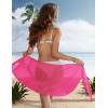 Ekouaer Women’s Short Sarongs Chiffon Cover Ups Sheer Bikini Wraps for Swimwear S-3XL(Rose Red)