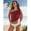 Ekouaer Women’s Short Sarongs Chiffon Cover Ups Sheer Bikini Wraps for Swimwear S-3XL(Wine Red)