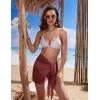 Ekouaer Women’s Short Sarongs Chiffon Cover Ups Sheer Bikini Wraps for Swimwear S-3XL(Wine Red)