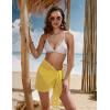 Ekouaer Women’s Short Sarongs Chiffon Cover Ups Sheer Bikini Wraps for Swimwear S-3XL(Yellow)
