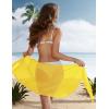 Ekouaer Women’s Short Sarongs Chiffon Cover Ups Sheer Bikini Wraps for Swimwear S-3XL(Yellow)