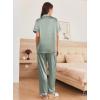 Ekouaer Womens Silk Pajama Sets Silky Short Sleeve Pjs 2 Piece Silk Button Down Pajamas Soft Satin Pj Pants Set(Ice Green)