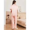 Ekouaer Womens Silk Pajama Sets Silky Short Sleeve Pjs 2 Piece Silk Button Down Pajamas Soft Satin Pj Pants Set(Light Pink)
