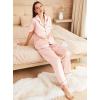Ekouaer Womens Silk Pajama Sets Silky Short Sleeve Pjs 2 Piece Silk Button Down Pajamas Soft Satin Pj Pants Set(Light Pink)
