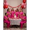 Ekouaer Womens Silk Pajama Sets Silky Short Sleeve Pjs 2 Piece Silk Button Down Pajamas Soft Satin Pj Pants Set(Rose Red)