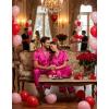 Ekouaer Womens Silk Pajama Sets Silky Short Sleeve Pjs 2 Piece Silk Button Down Pajamas Soft Satin Pj Pants Set(Rose Red)