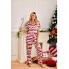 Ekouaer Womens Silk Pajama Sets Silky Short Sleeve Pjs 2 Piece Silk Button Down Pajamas Soft Satin Pj Pants Set(Striped Teddy)