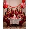 Ekouaer Womens Silk Pajama Sets Silky Short Sleeve Pjs 2 Piece Silk Button Down Pajamas Soft Satin Pj Pants Set(Wine Red)