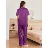 Ekouaer Womens Silk Pajama Sets Silky Short Sleeve Pjs 2 Piece Silk Button Down Pajamas Soft Satin Pj Pants Set(Wineberry)