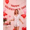 Ekouaer Womens Silk Satin Pajamas Set Short Sleeve Sleepwear Button Down Loungewear 2 Piece Pjs Shorts Set S-5X Plus Size(Puppy Love Valentines Print)