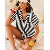 Ekouaer Womens Silk Satin Pajamas Sets 2 Piece Short Sleeve Sleepwear Button Down Top and Shorts Pjs Lounge Wear Sets(Black Champagne)