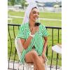 Ekouaer Womens Silk Satin Pajamas Sets 2 Piece Short Sleeve Sleepwear Button Down Top and Shorts Pjs Lounge Wear Sets(Green)