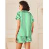 Ekouaer Womens Silk Satin Pajamas Sets 2 Piece Short Sleeve Sleepwear Button Down Top and Shorts Pjs Lounge Wear Sets(Green)