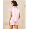 Ekouaer Womens Silk Satin Pajamas Sets 2 Piece Short Sleeve Sleepwear Button Down Top and Shorts Pjs Lounge Wear Sets(Pink)