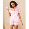 Ekouaer Womens Silk Satin Pajamas Sets 2 Piece Short Sleeve Sleepwear Button Down Top and Shorts Pjs Lounge Wear Sets(Pink)