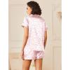 Ekouaer Womens Silk Satin Pajamas Sets 2 Piece Short Sleeve Sleepwear Button Down Top and Shorts Pjs Lounge Wear Sets(Pink Leopard)