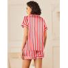 Ekouaer Womens Silk Satin Pajamas Sets 2 Piece Short Sleeve Sleepwear Button Down Top and Shorts Pjs Lounge Wear Sets(Red)