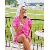 Ekouaer Womens Silk Satin Pajamas Sets 2 Piece Short Sleeve Sleepwear Button Down Top and Shorts Pjs Lounge Wear Sets(Rose Red)