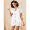 Ekouaer Womens Silk Satin Pajamas Sets 2 Piece Short Sleeve Sleepwear Button Down Top and Shorts Pjs Lounge Wear Sets(Silver Grey)