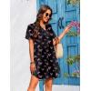 Ekouaer Women’s Sleepshirts Satin Silk Nightgown Short Sleeve Sleepwear Casual Print Sleepdress Boyfriend Pajamas Nightshirt(Black With Butterflies)