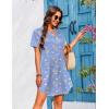 Ekouaer Women’s Sleepshirts Satin Silk Nightgown Short Sleeve Sleepwear Casual Print Sleepdress Boyfriend Pajamas Nightshirt(Blue Teddy)