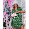 Ekouaer Women’s Sleepshirts Satin Silk Nightgown Short Sleeve Sleepwear Casual Print Sleepdress Boyfriend Pajamas Nightshirt(Green Teddy)
