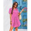 Ekouaer Women’s Sleepshirts Satin Silk Nightgown Short Sleeve Sleepwear Casual Print Sleepdress Boyfriend Pajamas Nightshirt(Hot Pink Leopard)