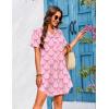 Ekouaer Women’s Sleepshirts Satin Silk Nightgown Short Sleeve Sleepwear Casual Print Sleepdress Boyfriend Pajamas Nightshirt(Pink Bow)
