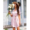 Ekouaer Women’s Sleepshirts Satin Silk Nightgown Short Sleeve Sleepwear Casual Print Sleepdress Boyfriend Pajamas Nightshirt(Pink Leopard)