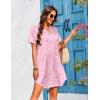 Ekouaer Women’s Sleepshirts Satin Silk Nightgown Short Sleeve Sleepwear Casual Print Sleepdress Boyfriend Pajamas Nightshirt(Pink Teddy)