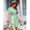 Ekouaer Women’s Sleepshirts Satin Silk Nightgown Short Sleeve Sleepwear Casual Print Sleepdress Boyfriend Pajamas Nightshirt(Striped Green)